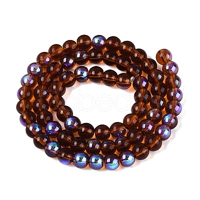 Transparent Electroplate Glass Beads Strands EGLA-Q132-6MM-01A-05-1
