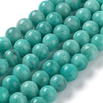 Natural Gemstone Amazonite Round Beads Strands G-O017-8mm-08C-1