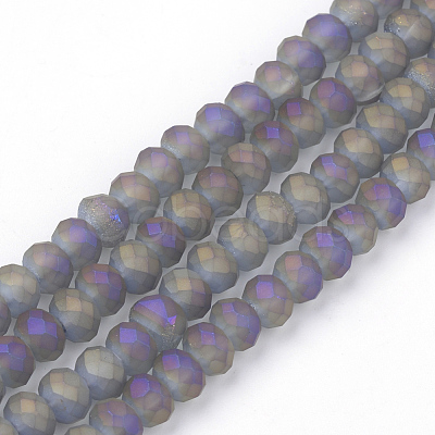 Electroplate Glass Beads Strands X-EGLA-S141-6mm-03C-1