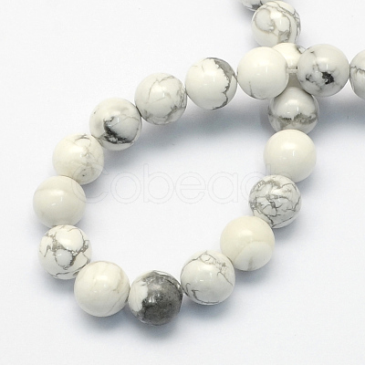 Natural Howlite Round Beads Strands X-G-S176-10mm-1