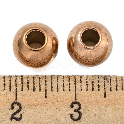 Round Ion Plating(IP) 202 Stainless Steel Beads STAS-O091-C-04RG-1