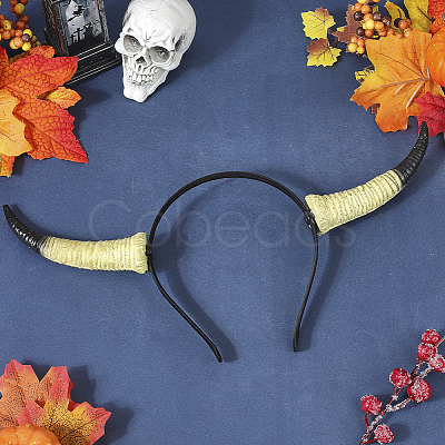 Cow Horn Pu Leather & Plastic Hair Bands OHAR-WH20011-07B-1