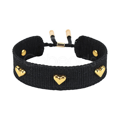 Adjustable Polyester & Alloy Slider Bracelets FS-WG54A06-03-1