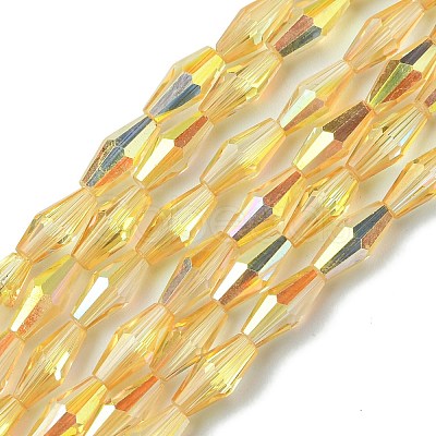 Transparent Electroplate Glass Beads Strands GLAA-K064-05A-HP01-1