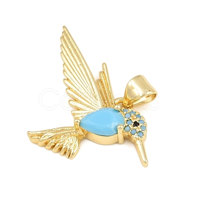 Brass Micro Pave Sky Blue Cubic Zirconia Pendants CU-CBA4A93-01E-G-1