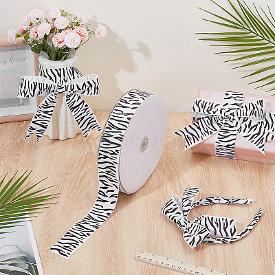 50 Yards Zebra Print Polyester Ribbon OCOR-PH0006-1