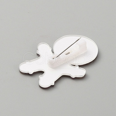 Christmas Acrylic Brooch Pin JEWB-WH0030-12E-1