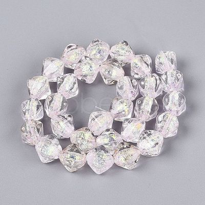 Handmade Foil Glass Beads Strands FOIL-Q002-06D-1