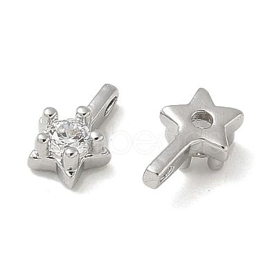 Brass Pave Clear Cubic Zirconia Charms CU-CBA9FFD-11P-05-1