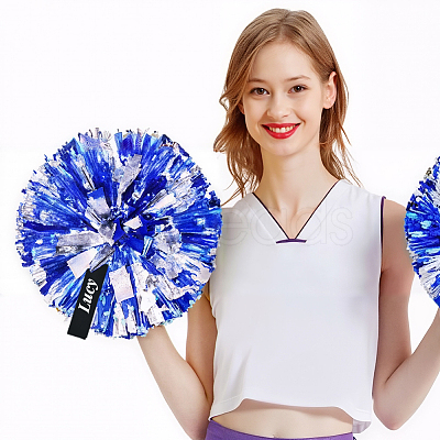 24Pcs Polyester Cheerleader Pom Poms Labels Ribbon FIND-CN0002-33A-1