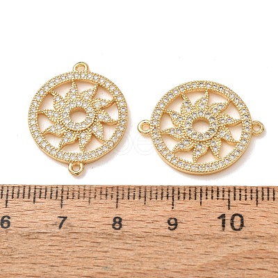 Brass Micro Pave Clear Cubic Zirconia Connector Charms CU-CBA4579-04G-B-1