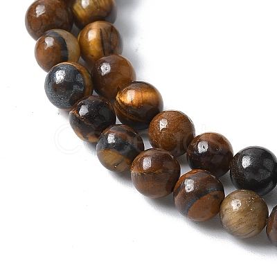 Round Tiger Eye Beads Strands Z0RQT011-AB-1
