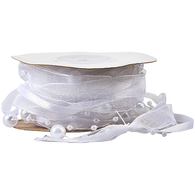 Polyester & Plastic Beads Ribbon OCOR-WH20012-61B-1