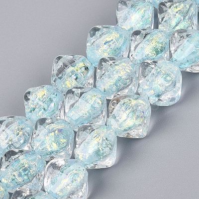 Handmade Foil Glass Beads Strands FOIL-Q002-06B-1