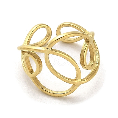 Golden 304 Stainless Steel Cuff Rings RJEW-C036-02B-G-1