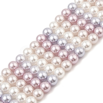 Baking Painted Pearlized Glass Pearl Round Bead Strands PEAR-H019-02C-11-1