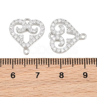 Brass Micro Pave Clear Cubic Zirconia Connector Charms CU-CBA7BFE-03H-P-1