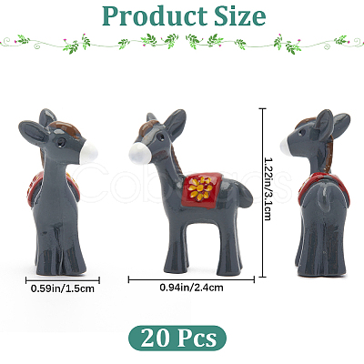Resin Donkey Figurines DJEW-WH0009-33-1
