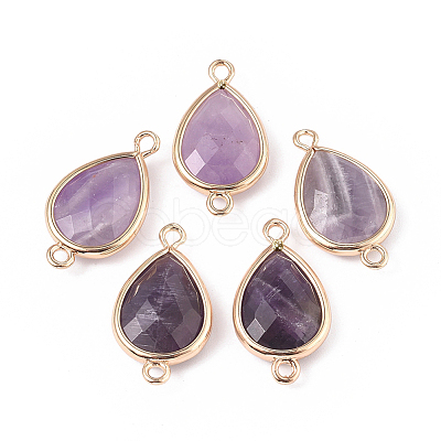 Natural Amethyst Links connectors G-L514-015D-1