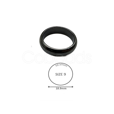 Synthetic Hematite Plain Band Rings BK4832-39-1