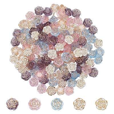150Pcs 5 Colors Transparent Acrylic Beads FIND-WR0011-40-1