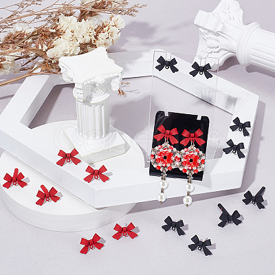 40Pcs 2 Colors Alloy Stud Earring Findings EJEW-SP0001-23-1
