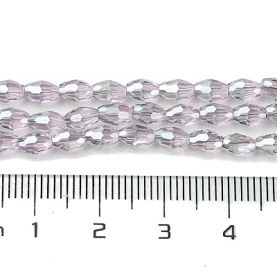 Transparent Electroplate Glass Beads Strands GLAA-K064-04A-PL01-1