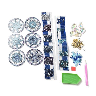 DIY Christmas Snowflake Pendant Decoration Diamond Painting Kits WG77635-01-1