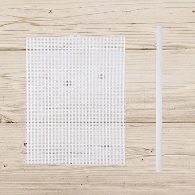 4 Sheets Rectangle Plastic Mesh Canvas Sheets DIY-CP0012-72A-1