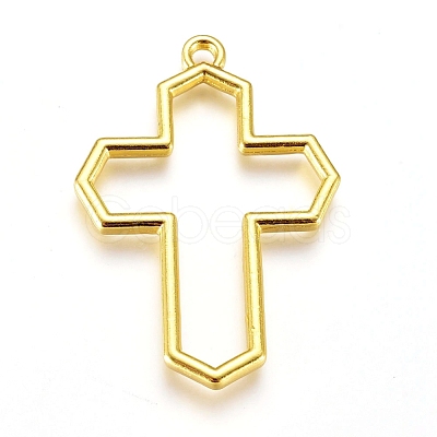 Zinc Alloy Open Back Bezel Pendants PALLOY-D199-19G-1