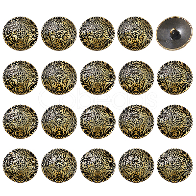 20Pcs Alloy Shank Buttons BUTT-FH0001-036A-1
