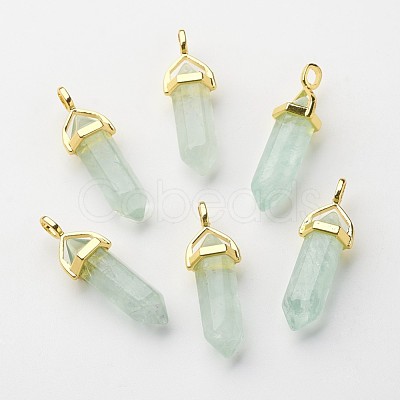 Natural Green Fluorite Pointed Pendants X-G-G902-A01-1
