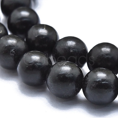 Natural Shungite Beads Strands G-M353-A04-8mm-1