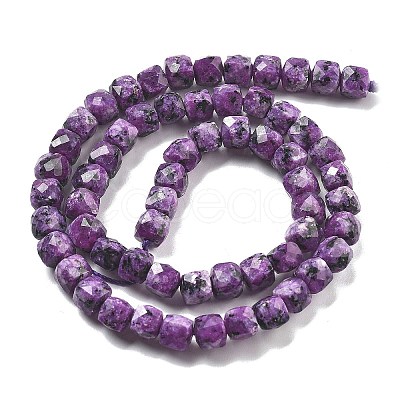 Dyed Natural Sesame Jasper Imitation Charoite Beads Strands G-C179-B03-01-1