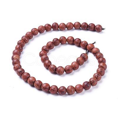 Wood Beads Strands WOOD-F008-03-C-1