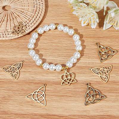 12Pcs 4 Style 304 Stainless Steel Pendants STAS-BBC0001-88-1