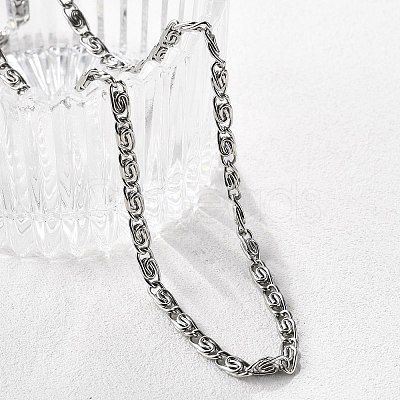 Tarnish Resistant 304 Stainless Steel Lumachina Chain Necklaces NJEW-P226-08P-01-1