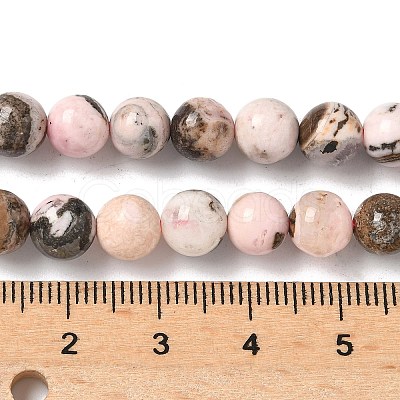 Natural Argentina Rhodonite Beads Strands G-G271-B02-6mm-1