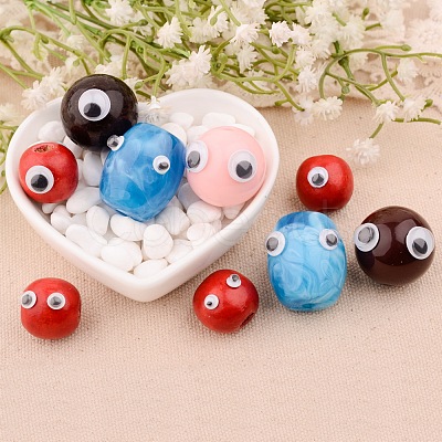 Black Wiggle Eye Sheets Need Glue on Round Moving Wiggly Wobbly Googly Eyes Arts and Craft Supplies 4-12mm KY-PH0003-B-1