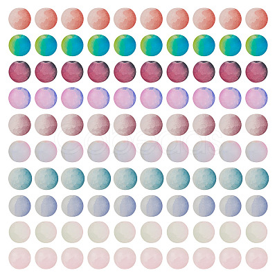 200Pcs 10 Colors Crackle Glass Beads Strands GLAA-TA0003-31A-1