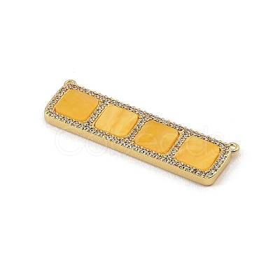 Brass Micro Pave Clear Cubic Zirconia Connector Charms CU-CBA30E8-01G-B-1