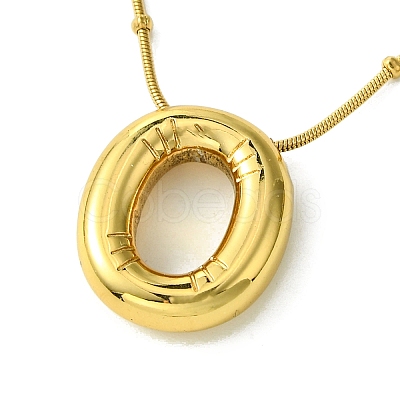 Ion Plating(IP) Initial Letter 304 Stainless Steel Pendant Necklace NJEW-R265-05G-O-1
