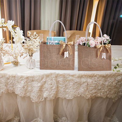 10Pcs Rectangle Canvas Cloth Tote Bags ABAG-UN0001-14-1