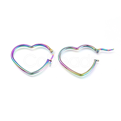 201 Stainless Steel Hoop Earrings EJEW-A052-12D-M-1
