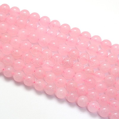 Natural Rose Quartz Round Beads Strands X-G-O047-04-8mm-1