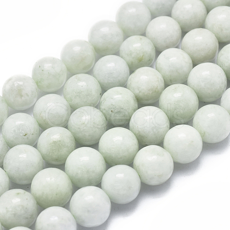 Natural Myanmar Jade/Burmese Jade Beads Strands G-D0001-09-10mm-1