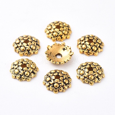 Tibetan Style Bead Caps TIBEB-LF1650Y-AG-FF-1
