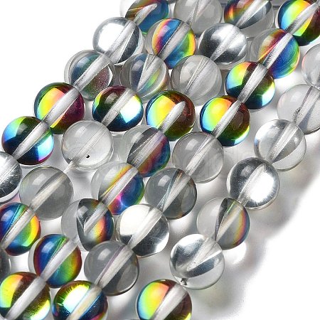 Synthetic Moonstone Beads Strands G-P528-J03-08-1