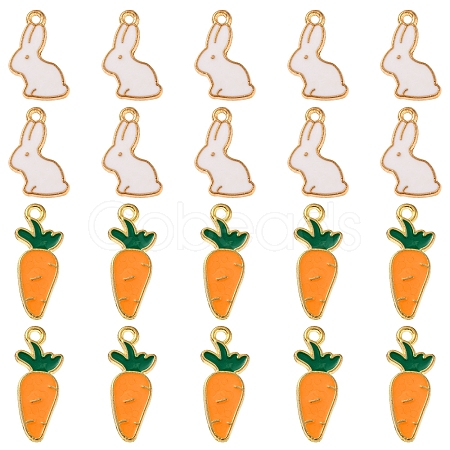 20Pcs 2 Style Alloy Enamel Pendants ENAM-YW0002-13-1