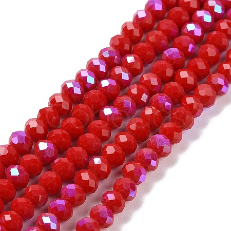 Electroplate Opaque Solid Color Glass Beads Strands EGLA-A034-P2mm-L04-1